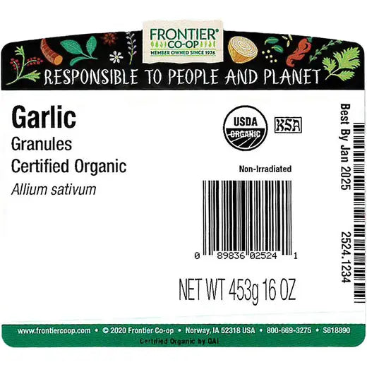 Frontier Co-op Garlic Granules, Organic