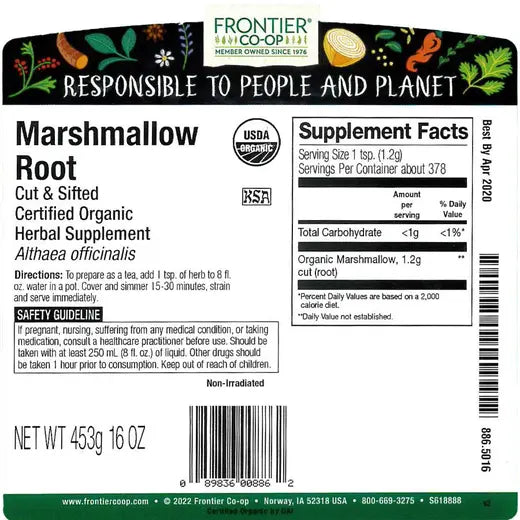 Frontier Co-op Marshmallow Root, Cut & Sifted, Organic