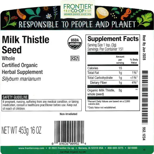 Frontier Co-op Milk Thistle Seed, Whole, Organic