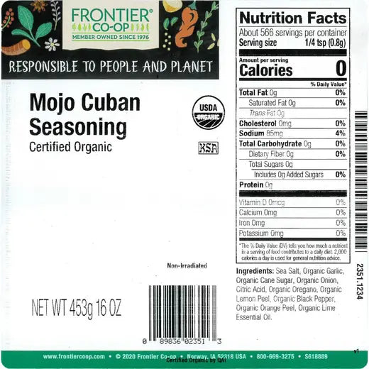 Frontier Co-op Mojo Cuban Seasoning, Organic