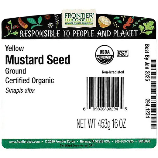 Frontier Co-op Yellow Mustard Seed, Ground, Organic