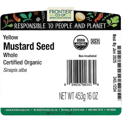 Frontier Co-op Yellow Mustard Seed, Whole, Organic
