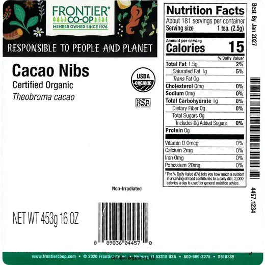 Frontier Co-op Cacao Nibs, Organic