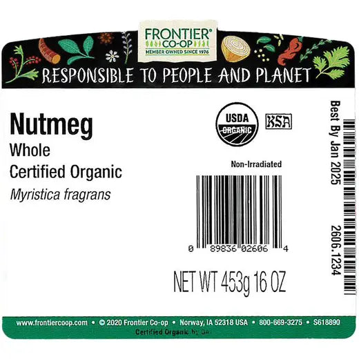 Frontier Co-op Nutmeg, Whole, Organic