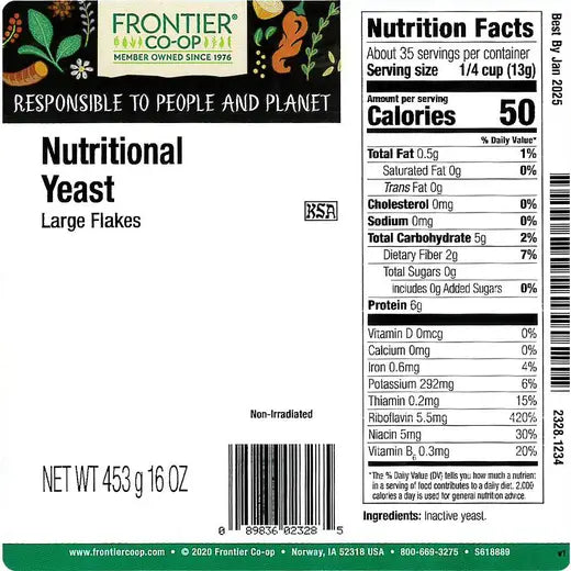 Frontier Co-op Nutritional Yeast, Large Flakes