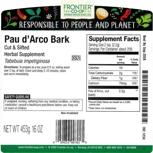 Skip to the beginning of the images gallery Frontier Co-op Pau d'Arco Bark, Cut & Sifted