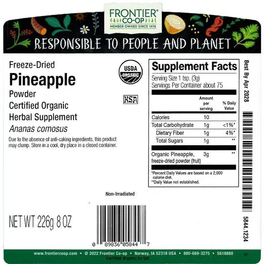 Freeze-Dried Pine apple powder