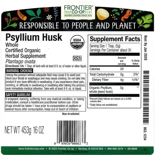 Frontier Co-op Psyllium Husk, Organic