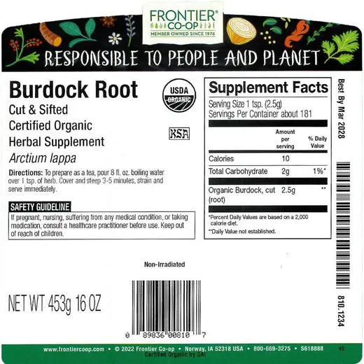 Frontier® Co-op Burdock Root, Cut & Sifted, Organic