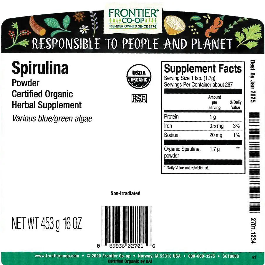 Frontier Co-op Spirulina Powder, Organic