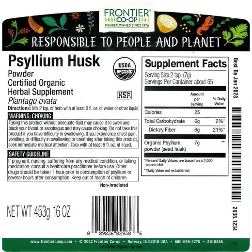 Frontier Co-op Psyllium Husk Powder, Organic