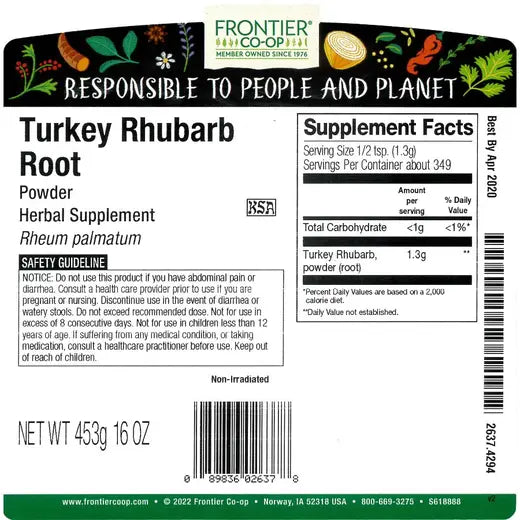 Frontier Co-op Turkey Rhubarb Root Powder