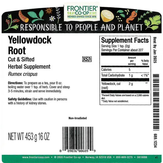 Frontier Co-op Yellowdock Root, Cut & Sifted