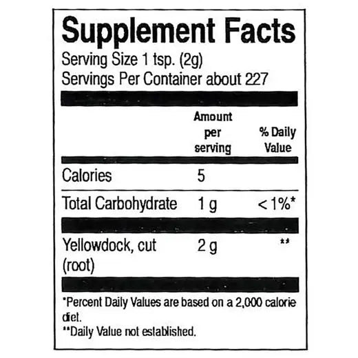 Frontier Co-op Yellowdock Root, Cut & Sifted